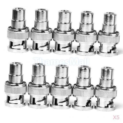 50x bnc male to rca female coaxial converter connector adapter for cctv camera for sale