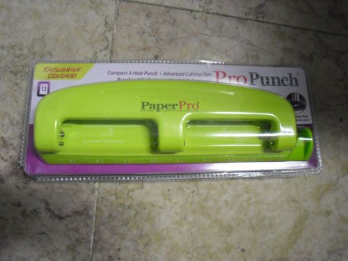 New ! PaperPro 3-Hole Punch 12 sheet capacity 2101 12 sheet Capacity Green Color