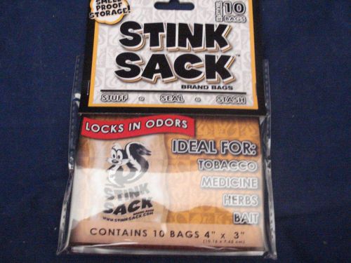 Stink Sack 3&#034; x 4&#034; 10 Bags Smell Proof Bags Ziplock Recloseable Zipper Bags New