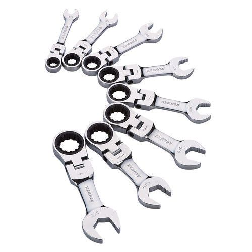 Sunex tools 8pc sae stubby flex head ratcheting combo wrench set 9925 new for sale