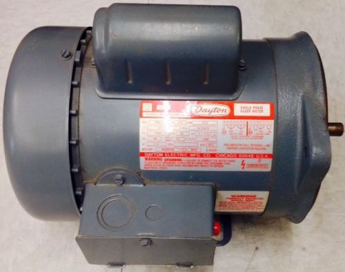 Dayton Electric Motor - 5K044E, 1/2 hp, 1725 rpm, Phase 1, Frame F56Y