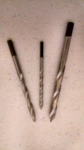 3 pk of acrylic plexiglass drill bits --1/8,3/16 and 1/4&#034;-- fast free shipping for sale