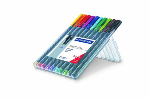 Staedtler Triplus Rollerball Pens, .4mm, Assorted Colors, 10 Pack