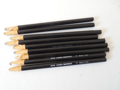 Peel-Off China Markers by Dixon Lot of 9  Black