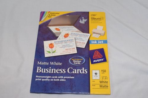 Avery #27881 ~ Ink Jet Printable Business Cards Matte White - 140 Cards 2x3.5&#034;