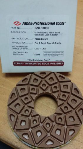 5&#034; ALPHA TWINCUR EGS #3000 RESIN BOND WITH SNAIL LOCK ADAPTER
