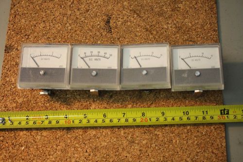 VINTAGE PANEL METERS - STEAMPUNK - QUAD - SHURITE DC VOLTS - ALL 4 INCLUDED!