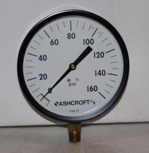 160 Psi  4.5&#034; Dial 1/4&#034; NPT  Pressure Gauge Ashcroft 45W1000-H-02L-160