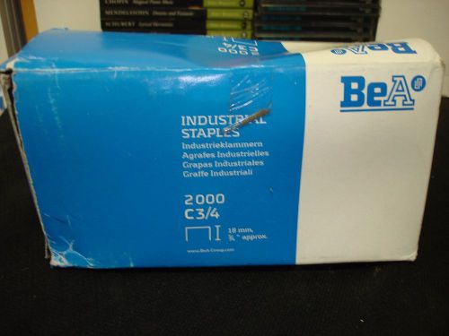 BEA C34 Carton Closing Staples, C Type, 3/4&#034; 2000 Per Box
