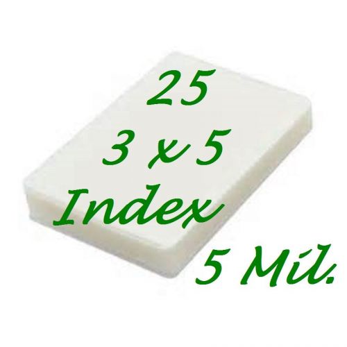 (25) 3-1/2 x 5-1/2 lmainating laminator pouches/sheets.. index card  5ml for sale