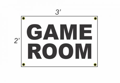 2x3 GAME ROOM Black &amp; White Banner Sign NEW Discount Size &amp; Price FREE SHIP
