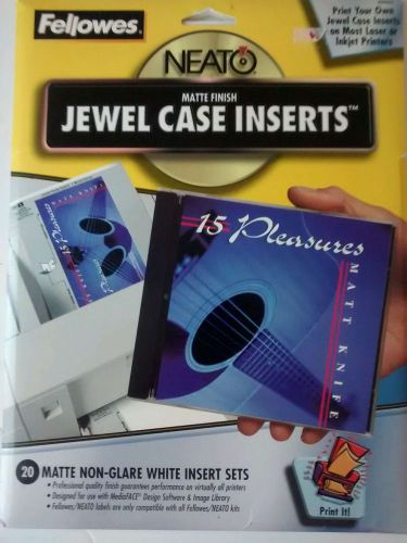 Jewel case Inserts Fellowes Neato Matte Non Glare White Insert Sets