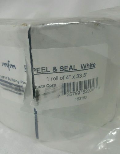 MFM Peel &amp; Seal white 4&#034; x 33.5&#039; self-stick waterproofing tape roof and flashing