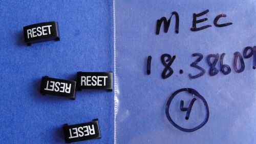 1838609 - QTY 4 -  NEW MEC Switch Caps Button B/W Printed - RESET