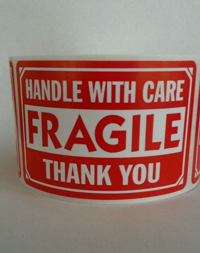 100 Fragile Handle With Care Thank You 2 X 3 Shipping Label/Stickers