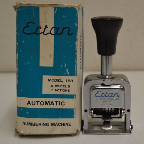 WOW Ertan Automatic Numbering Machine Model 1888 With Original Box RARE 7 Action
