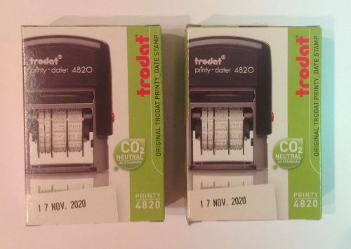 **NEW-Two (2) Trodat Economy Self-Inking Date Stamps, Black (E4820)**