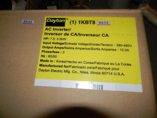 Dayton 1KBT8 AC Adjustable Frequency Drive 7.5 HP 3 Ph 460V New in Box