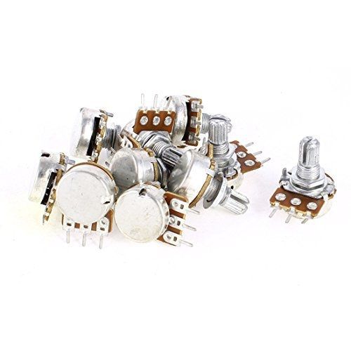 Uxcell 10 pcs 2k ohm b2k 3 terminals single linear rotary taper potentiometer for sale