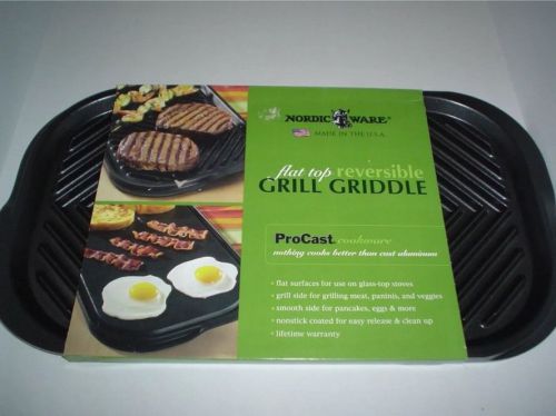Nordic Ware Flat Top Reversible Grill Griddle 19226 Double Burner Made in USA