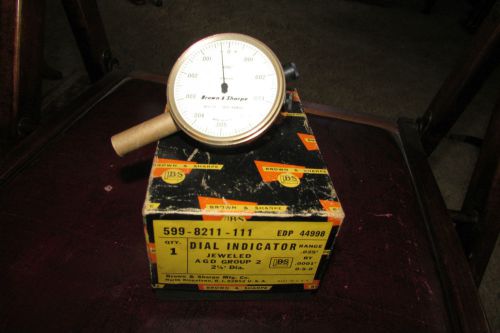 Brown &amp; Sharpe Dial Indicator-599-8211-111Jeweled W/Box