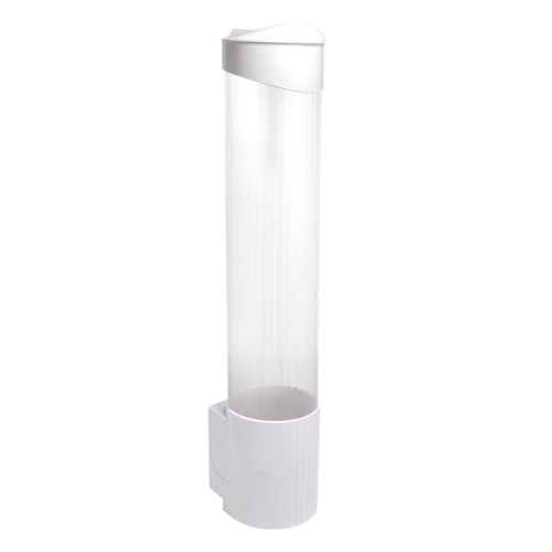 Cup dispenser (magnetic or screw plate mountable) white &amp; clear for sale