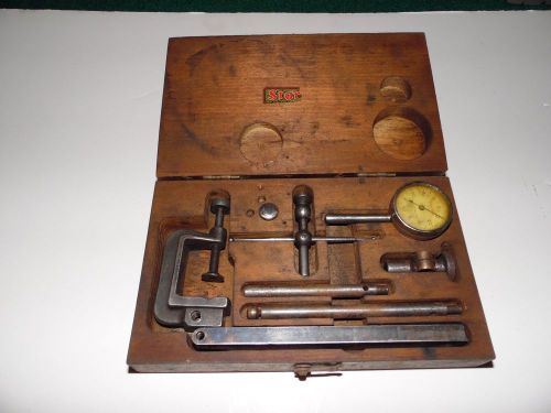 Starrett dial indicator set 196 in wooden box old vintage