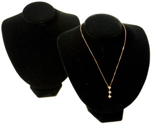 2 New Black Velvet Necklace Jewelry Display Busts 8&#034;