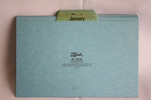 Smead Pressboard Card Guides No. 821-12 Months Dividers 8&#034; x 5&#034; Vintage Used
