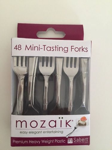 *MOZAIK* 48 Mini-Tasting Forks - Heavy Weight Plastic - New