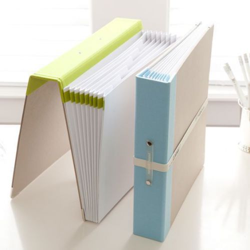 Russel + hazel expanding accordion folders binder - blue for sale