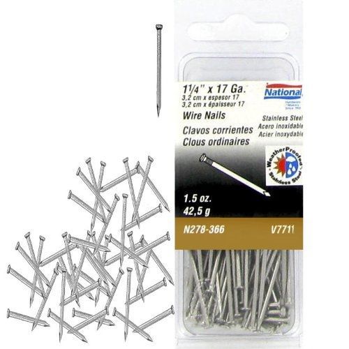 National Hardware V7711 1-1/4&#034; x17Ga. Wire Nails in Stainless Steel