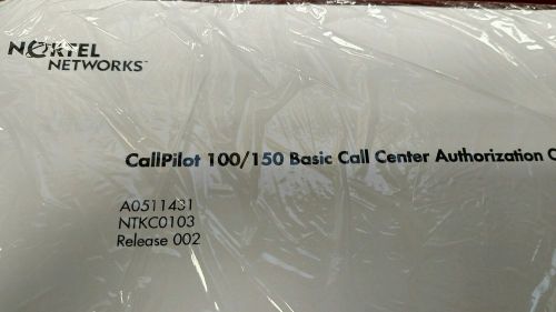 CallPilot 100/150 Basic Call Center Authorization Code