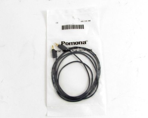 Pomona Stackable 60&#034; Mini Banana Plug Patch Cord, Black Cable - p/n: 1081-60-0