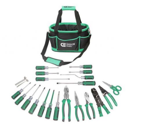 22-Piece Electrician&#039;s Tool Set Electric Tools Electricians Bag Storage NEW