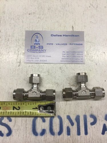 New - (1) Let-Lok Union Tee SS 764-L 1/4, 1/4&#034; Tube SS