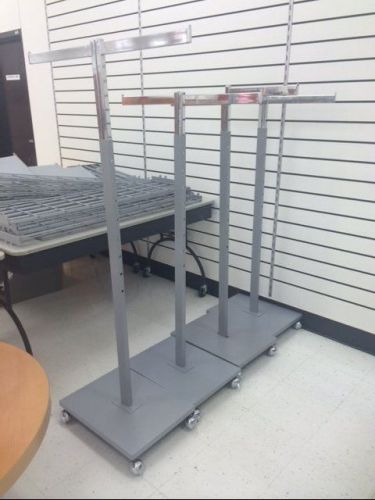 2 WAY Clothing Racks Used Chrome Store Fixture LIQUIDATION Accessory Displays