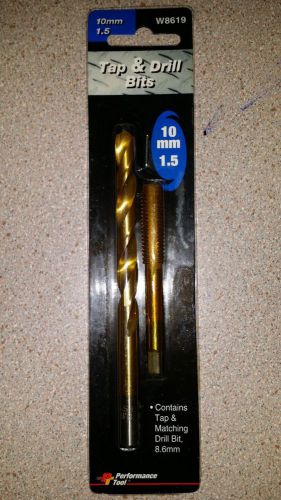 Performance tool w8619 10mm -1.5 tap &amp; 8.6mm drill bit set for sale