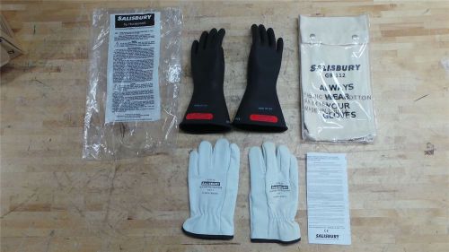 Salisbury gk011b/7 class 0 size 7 black natural rubber electrical glove kit for sale