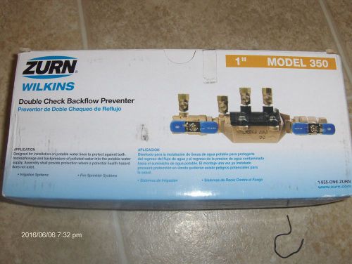 Zurn Wilkins 1” Lead-Free Double Check Backflow Preventer Valve Assembly 1-350