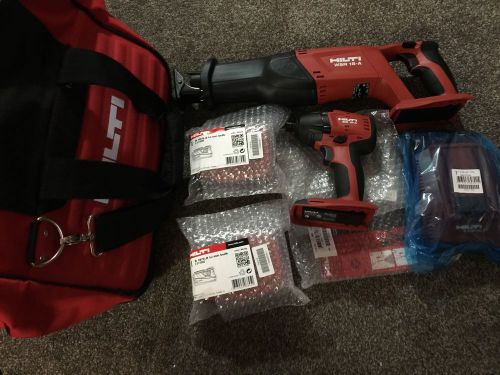 Hilti 18-volt lithium-ion cordless impact driver/reciprocating saw combo kit(2) for sale