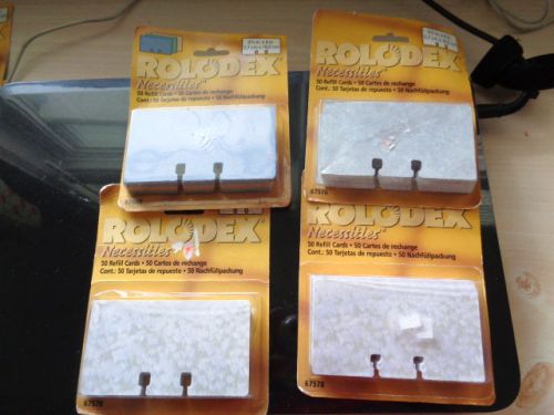 NIP 4 PACKS SEALED ROLODEX REFILL CARDS PLAIN AND PATTERNED PAPER