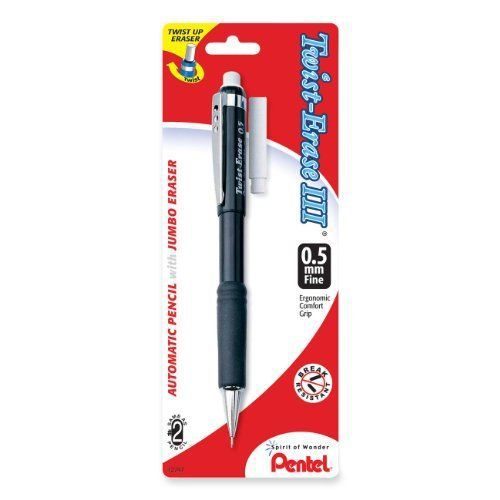 Pentel twist-erase iii automatic pencil with 1 eraser refill, 0.5mm, assorted for sale