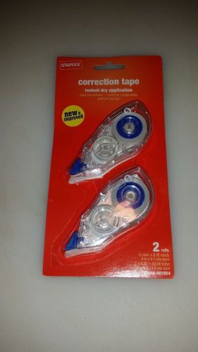 Staples Correction Tape, pack of 2. New
