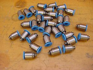 LOT OF 32 FESTO NUMATIC PRESS TO LOCK FITTINGS 6MM TUBE M5 THREAD STAINLESS