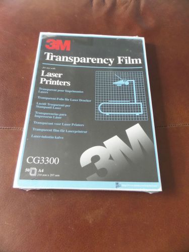3M TRANSPARENCY FILM FOR LASER PRINTERS -Pk of 50 sheets-NEW-SEALED BOX- LAST 1