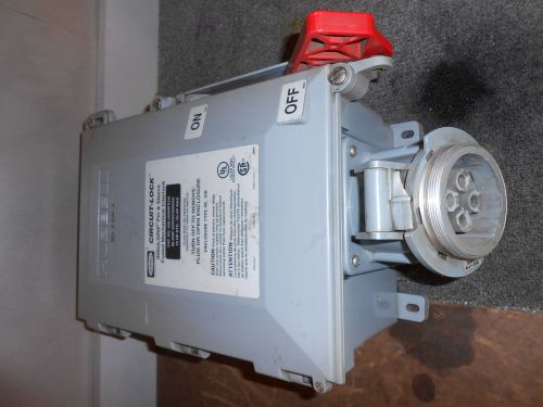 Hubbell 3p 60a 600v HBL460MIFS2W Pin/Sleeve Fused Interlock Safety Switch #2