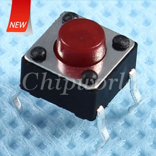 50pcs 6*6*5mm Button Tact Switch Microswitch 6x6x5mm Button Red Color new
