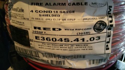 Carol e3604s 18/4c solid shield plenum fire alarm cable wire fplp/cl3p usa /20ft for sale