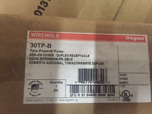 WIREMOLD 30TP-B - Free shipping each additional purchased!!  (NEW)